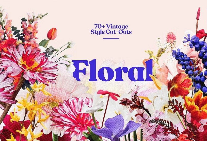 70+ Vintage Floral Cut-Outs