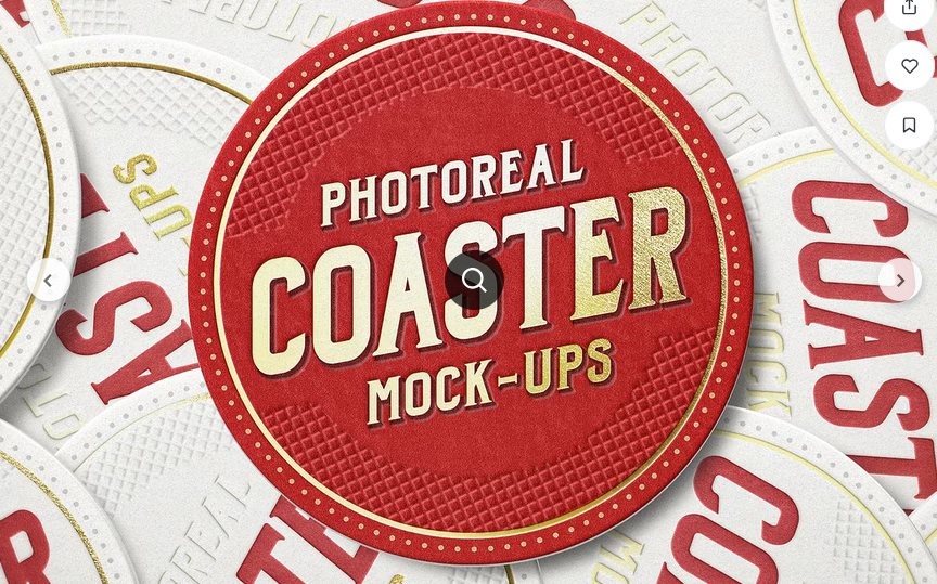 Photoreal Coaster Mockup Bundle Logo