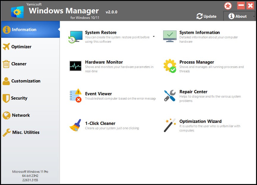 Yamicsoft Windows Manager 2.0.8