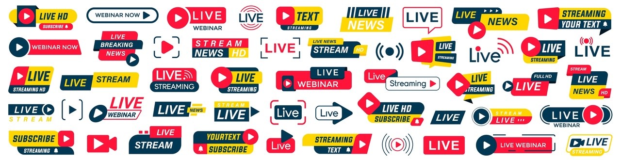 Live Streaming Badge Vector EPS