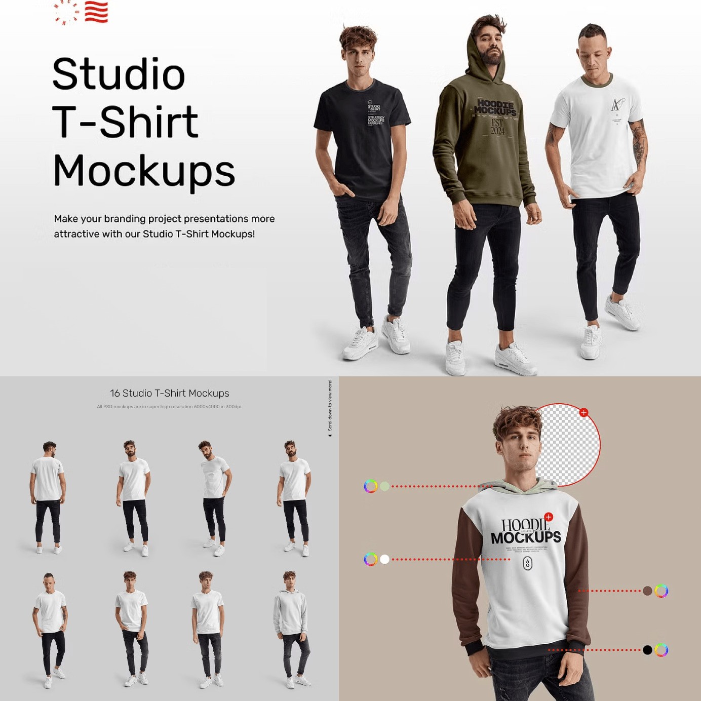 Studio T-Shirt Mockups Hoodies