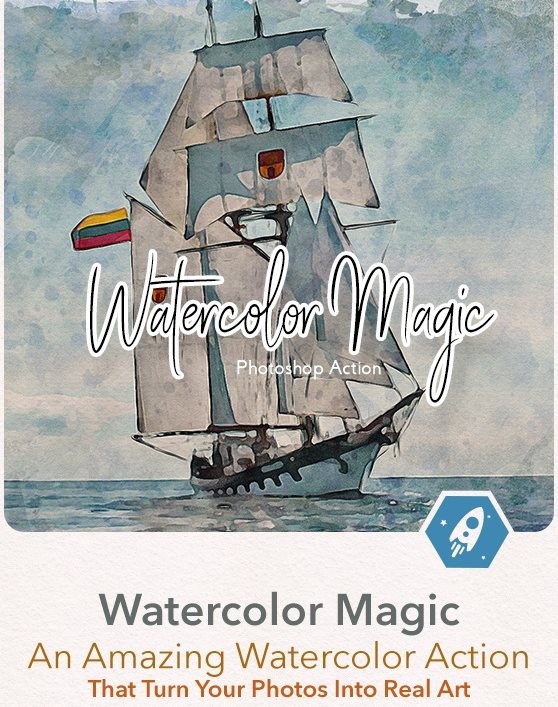 Watercolor Magic Photoshop Action 32869854