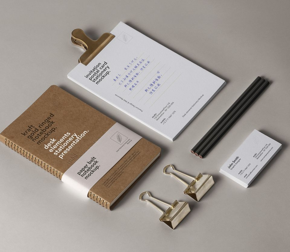 Psd Desk Stationery Mockup - Pixeden