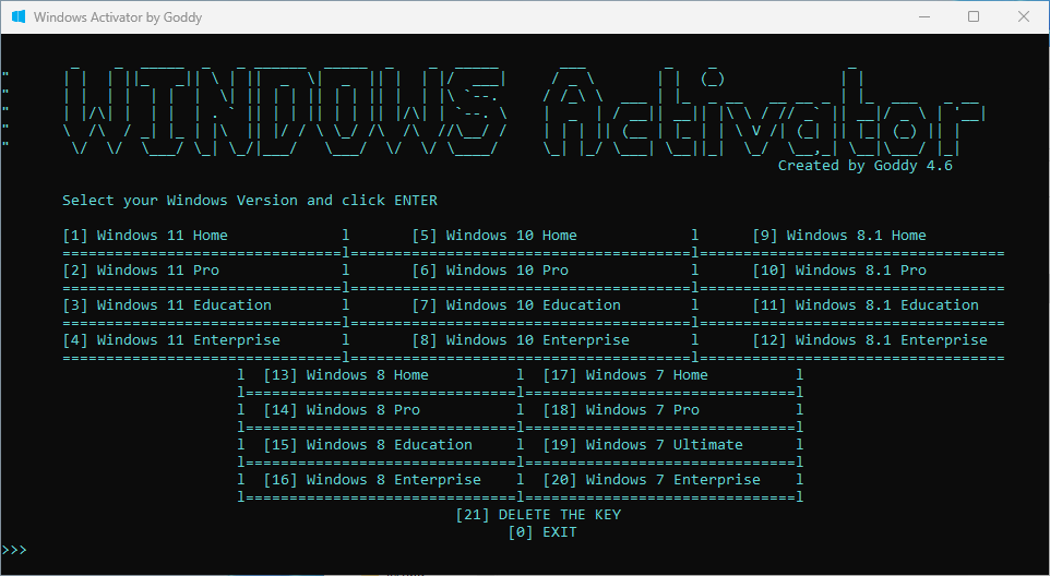 Windows Activator by Goddy 5.3