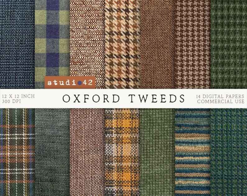 Oxford Tweeds Background Digital Papers